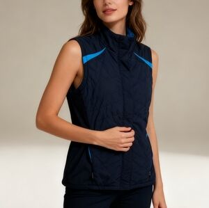 Brooks Navy Vest with Bright Blue Lining Size S Women's Activewear